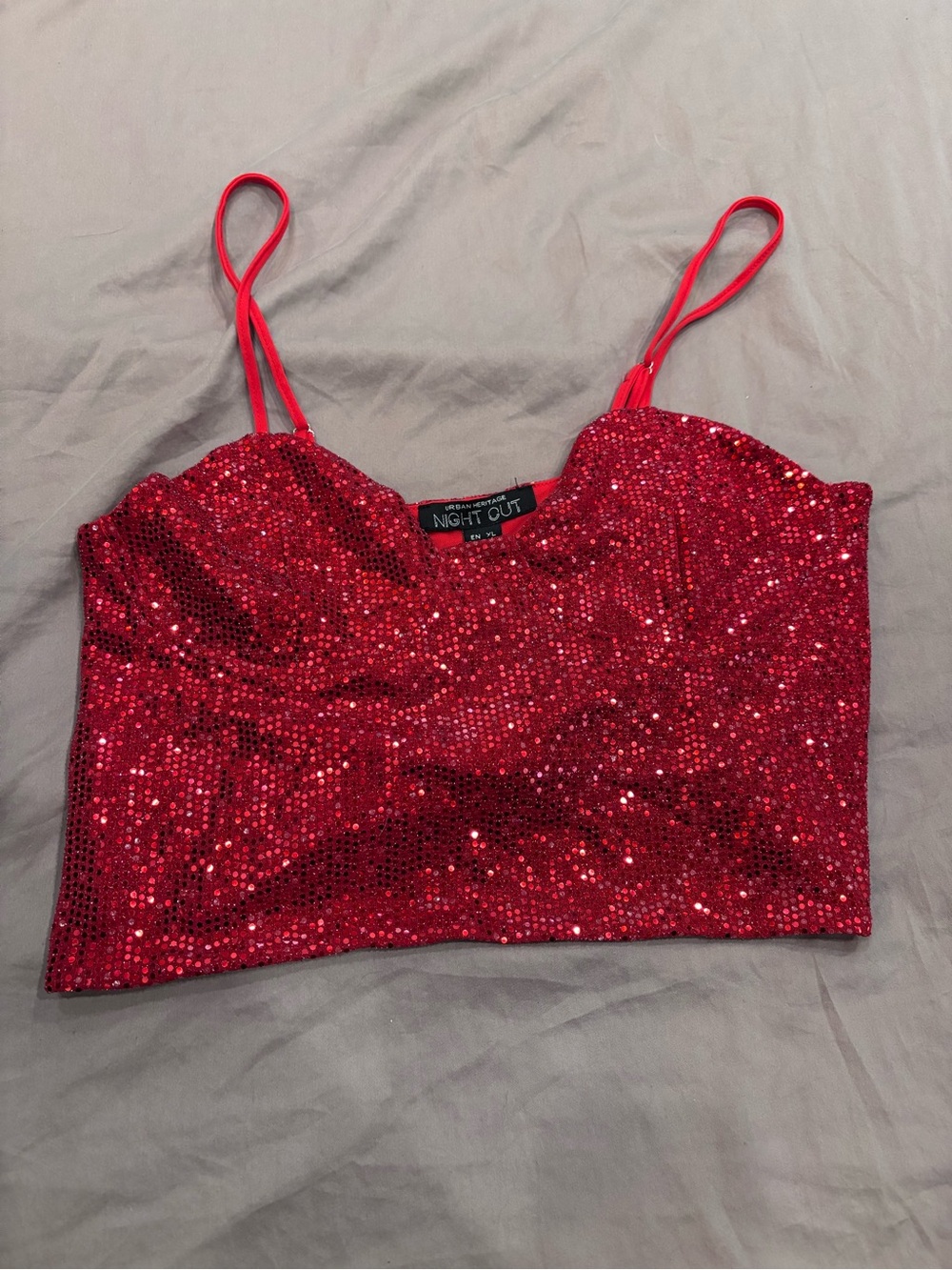 Red Sequin Cami Top